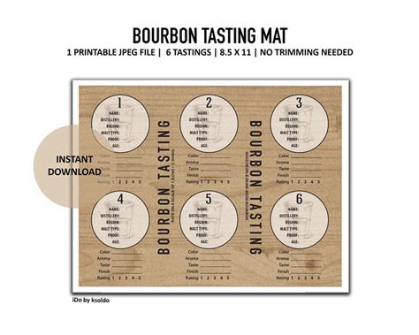 Printable Bourbon Tasting Sheet