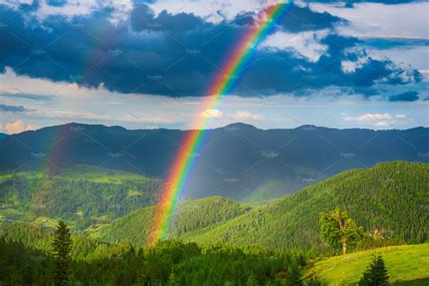 Mountains and rainbow | High-Quality Nature Stock Photos ~ Creative Market