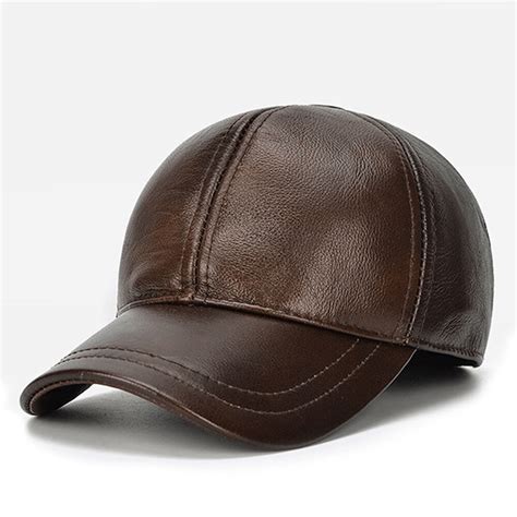 Dark Brown Vintage Leather Baseball Cap - Leatheriza