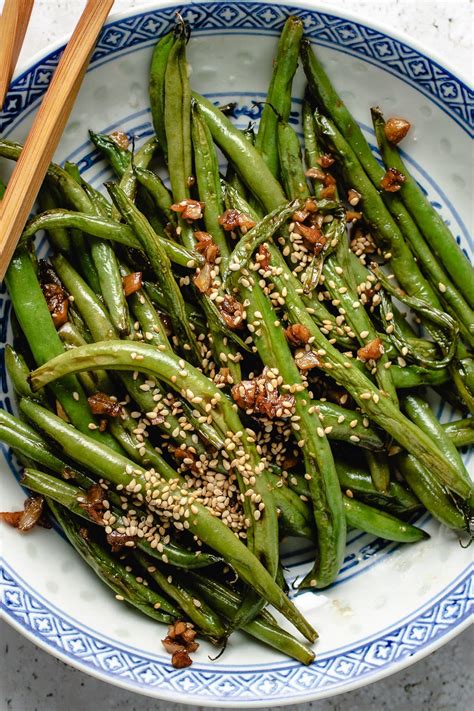 Chinese Garlic Green Beans (crisp, flavorful, less oil)