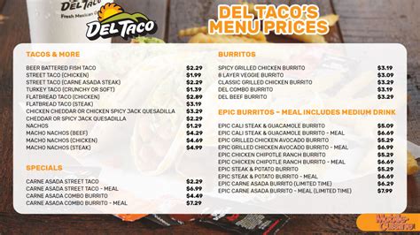 Del Taco Menu Prices + Latest Specials (2024)