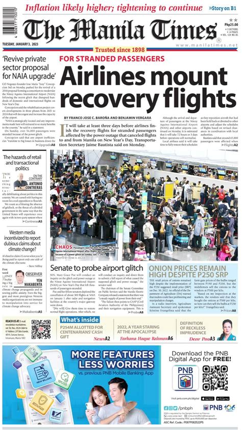 The Manila Times Front Page | January 3, 2023 | The Manila Times