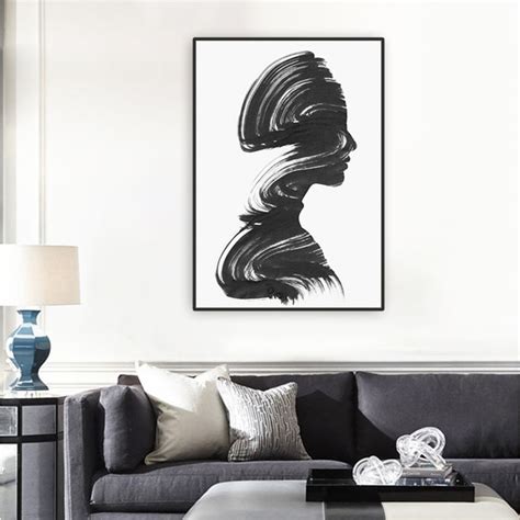 Abstract Lady Line Drawing Canvas Wall Art Picture Home Decor Nordic Minimalist Posters and ...