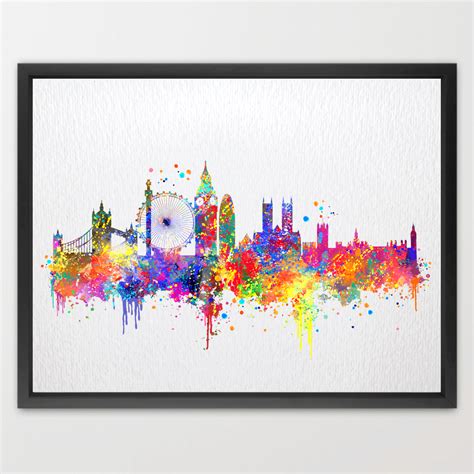 London Skyline UK United Kingdom Contemporary Watercolor Art Print N391 – Dignovel Studios