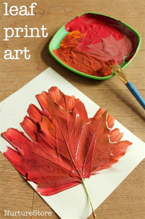 Autumn leaf print crafts - NurtureStore