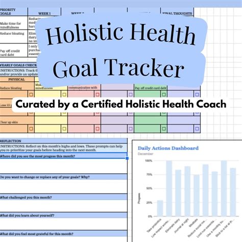 Holistic Health Goal Tracker Template Goal Setting and Habit - Etsy | Holistic health, Health ...