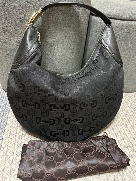 Authentic Gucci Horsebit Glam Black Hobo Shoulder Bag on Carousell