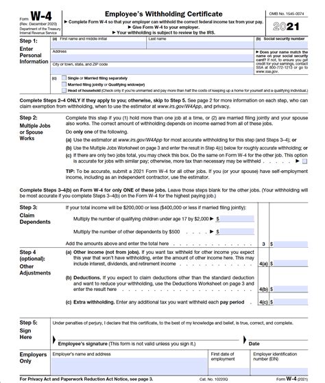 Fillable W-4 Form PDF Template | Formstack Documents