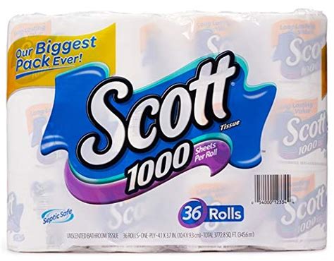 Scott 1000 Sheets Per Roll Toilet Paper,36 Rolls Bath Tissue - ETR Shop