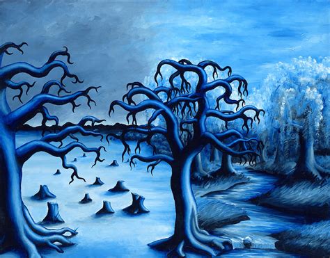 Blue Forest Painting by Jennifer McDuffie - Fine Art America