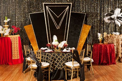 Great Gatsby Party Decor | Art deco theme, Event graphics, Event