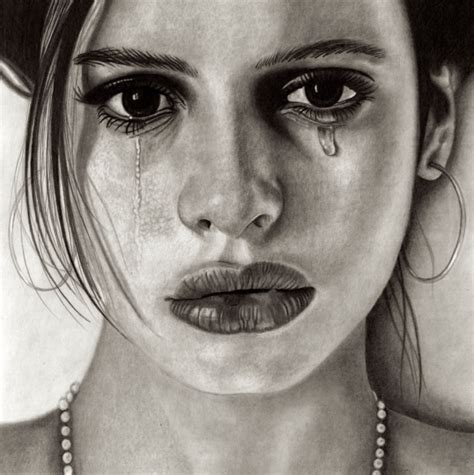 Face Drawing Sad Girl Crying