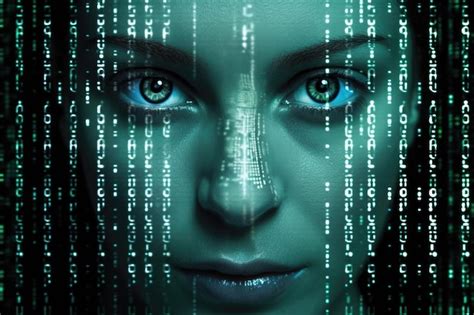 Premium AI Image | Female face against binary code Artificial ...