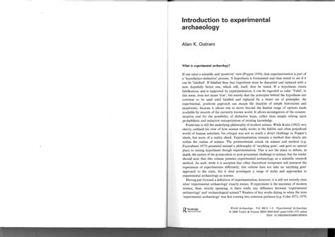 (PDF) Introduction to experimental archaeology