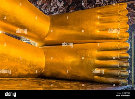 reclining buddha feet at Wat Pho temple Bangkok Thailand Stock Photo - Alamy