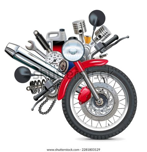 Vector Motorbike Wheel Spare Parts Isolated Stock Vector (Royalty Free) 2281803129 | Shutterstock