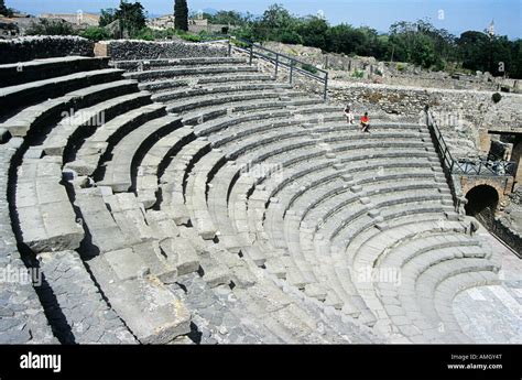 The Odeon, Small Theatre, Pompeii archaeological site, Pompeii, near Naples, Campania, Italy ...