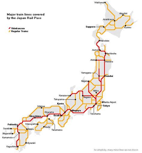 Japan rail map - Rail-Karte japan (Ost - Asien, Asien)