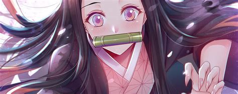 Beautiful, anime girl, Kamado Nezuko , , Dual Wide, Wide 21:9, , Ultrawide Anime HD wallpaper ...