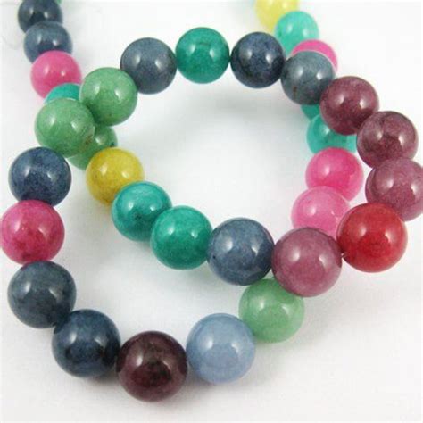 Multi-Color Jade - Gemstone - Smooth Round 10mm(Sold Per Strand).