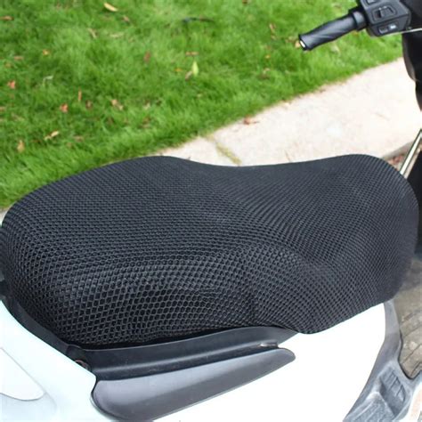 Motorcycle Seat Covers 3D Black Motorcycle Electric Bike Net Seat Cover Breathable Protector ...