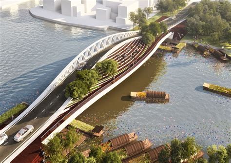 Gallery of MVRDV Reveals Design For Dawn Bridge, A 80m-Long Dual Use Crossing in Shanghai - 1 ...