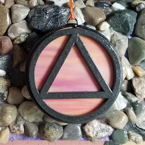 AA Recovery symbol Sobriety Glass Ornament Car Sun Catcher | Etsy