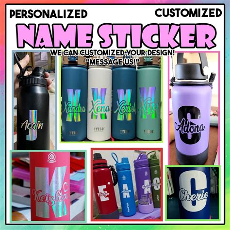 Personalized Name Sticker Decals (1 Initial + Name Design) Vinyl Decals ...