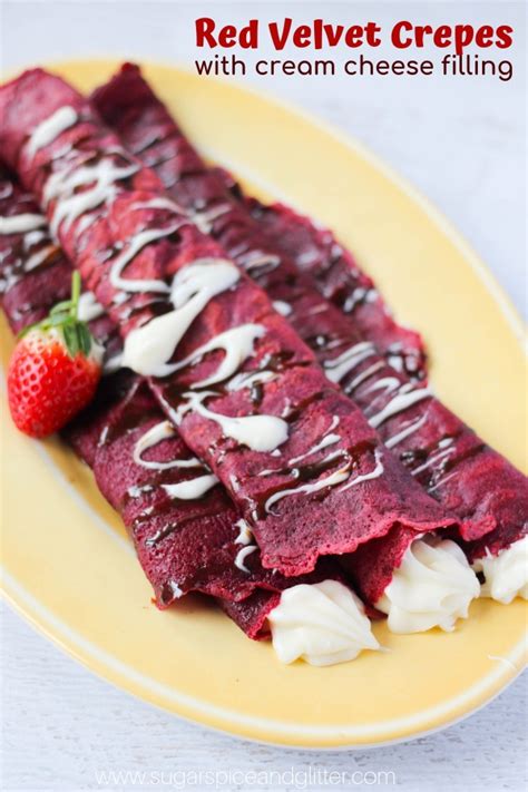 Red Velvet Crepes with Cream Cheese Filling ⋆ Sugar, Spice and Glitter