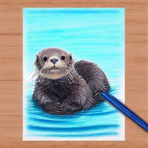 Cute Otter Drawing