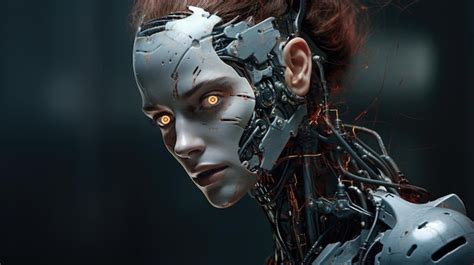 Cyborg girl HD 8K wallpaper Stock Photographic Image | Premium AI ...