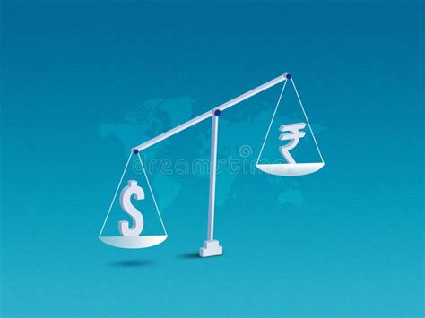 Dollar Vs Rupee Concept, Currency Exchange Rate Difference, Rupee Falling Down Illustration ...