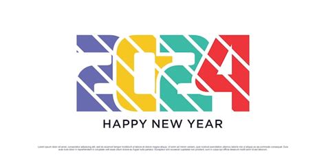 Premium Vector | 2024 happy new year logo design template vector illustration with creative ...