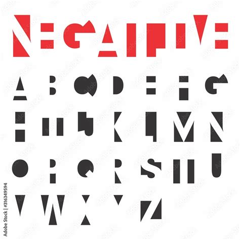 Negative Space Sans Serif Font (Vector Typeface). Uppercase Decorative Typography. Stock Vector ...