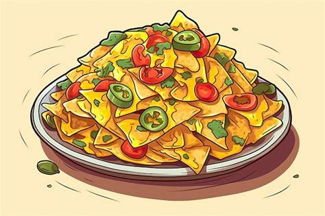 Nachos Illustration | Premium AI-generated image