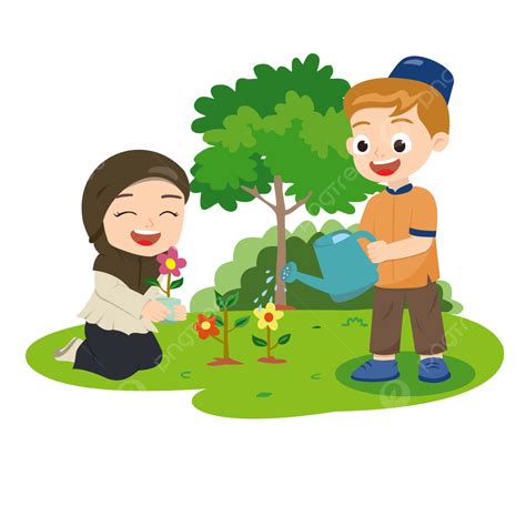 Kid Watering Flower In Nature, Flower, Nature, Kid PNG Transparent Clipart Image and PSD File ...