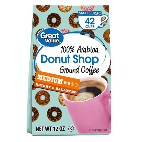 Great Value Donut Shop 100% Arabica Medium Ground Coffee, 12 oz ...