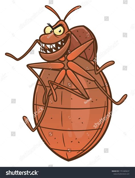 Cartoon Funny Bedbug Vector Illustration Bedbug Stock Vector (Royalty ...