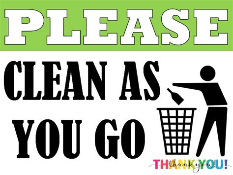 PLEASE CLEAN AS YOU GO WATERPROOF LAMINATED SIGNAGE A4 SIZE | Lazada PH