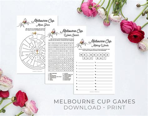 Melbourne Cup Party Games Melbourne Cup Activities Word Search Horse ...