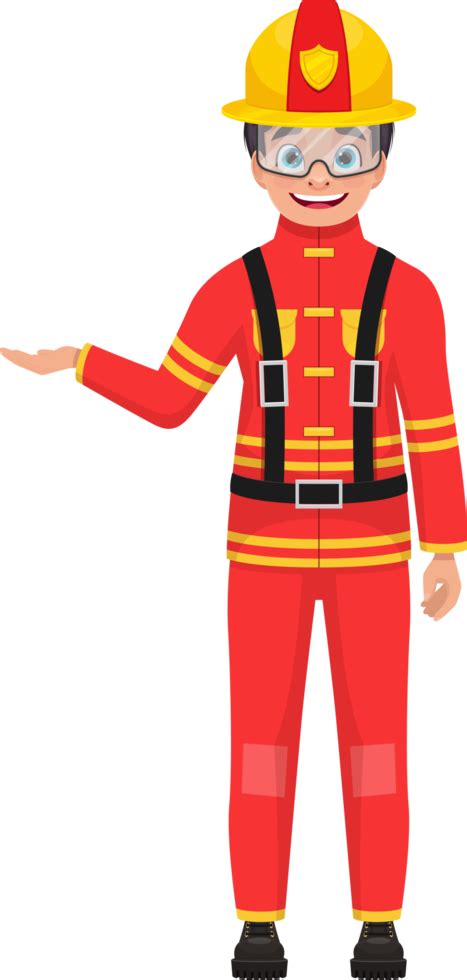 Boy firefighter clipart design illustration 9384941 PNG