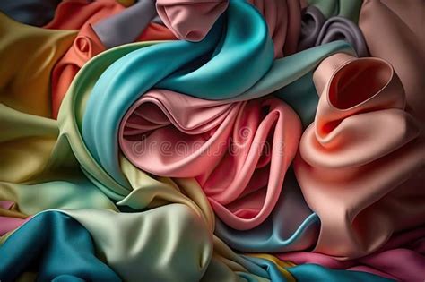 Colorful of Silk Fabric Design, Generative AI Stock Illustration - Illustration of shirts ...