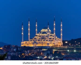 Camlica Mosque Night View Evening Blue Stock Photo 2051863589 | Shutterstock