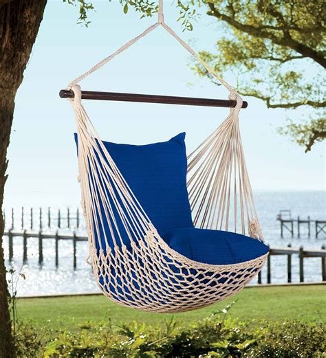 Rope Hammock Swing with Cushions is comfortable, relaxing and fun! Rope Hammock, Hammock Swing ...