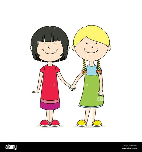 best friends - two girls Stock Vector Image & Art - Alamy