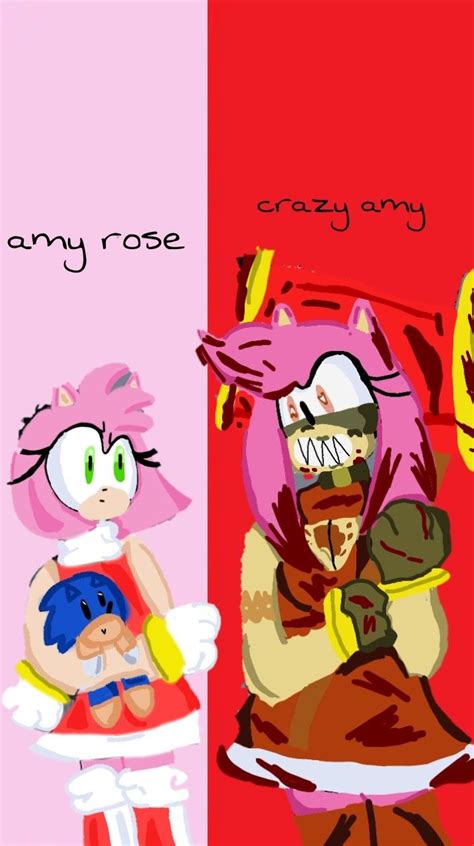 Amy rose and crazy amy pin something about amy en 2024 | Personajes de terror, Sonic the ...