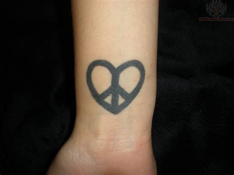 Peace Sign Heart Tattoo