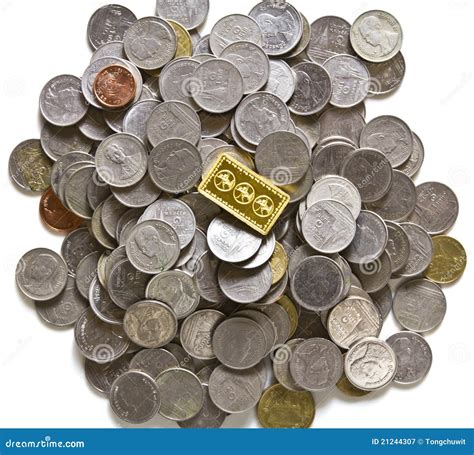 Gold bars on coins stacks stock image. Image of capital - 21244307