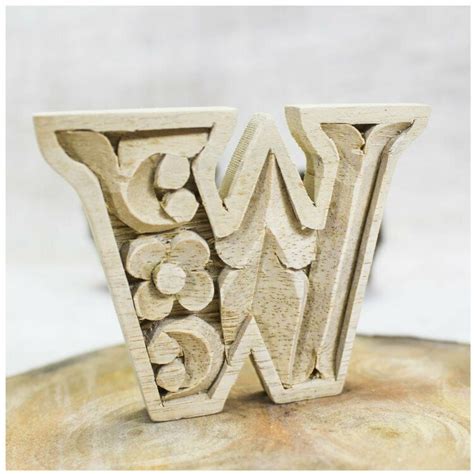 DIY Wooden Carved Alphabet Letter Home Décor Hand carved Wooden Handmade-W (9cm) | eBay | Wooden ...