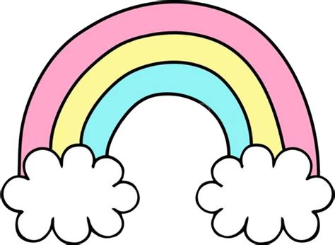 View full size #rainbow #cute #png #cloud #rainbows #clipart #rainbowclipart - Cute Rainbow ...